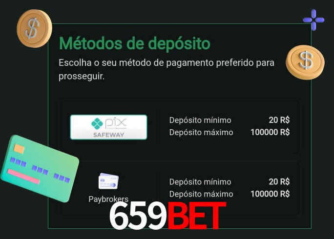 O cassino 659Bet oferece uma grande variedade de métodos de pagamento